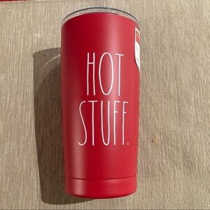 RAE DUNN Hot Stuff Stainless  Steel Double Wall Insulated Tumbler Red NWT